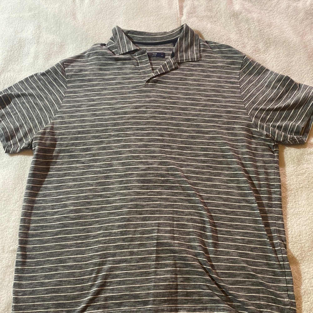 Mens Daniel Cremieux polo shirt grey /black and white XL